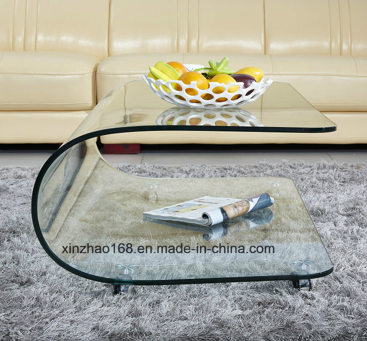 Semicircle Tempering Glass Living Room Coffee Table