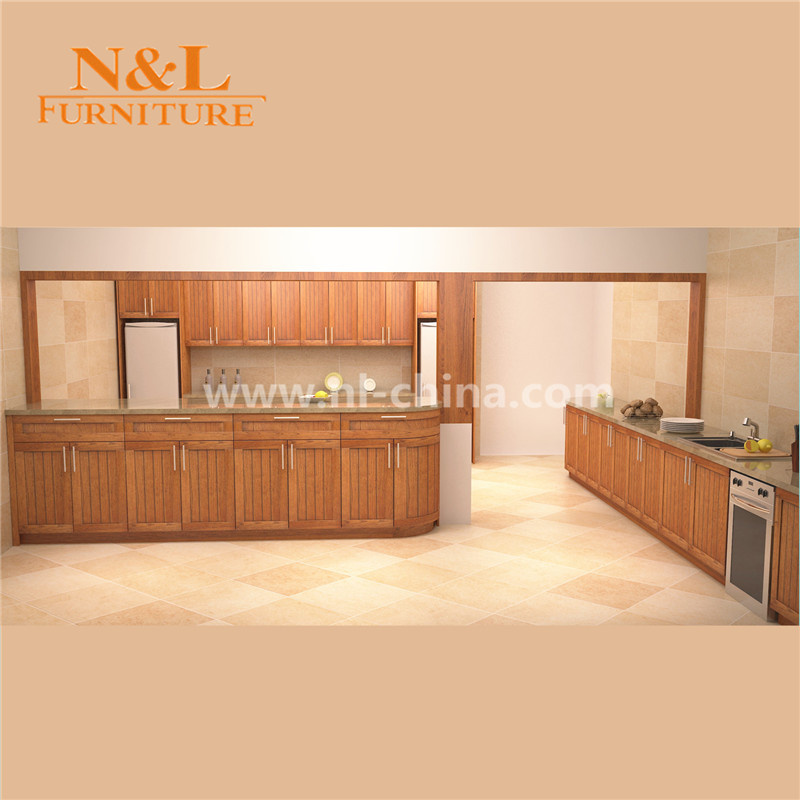 Antique Oak Wood Modular Kitchen Furniture