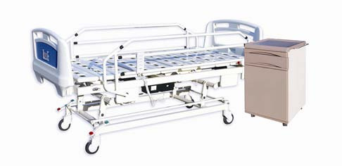 Five Functions Motorized Hospital Bed with New Type Side Rails