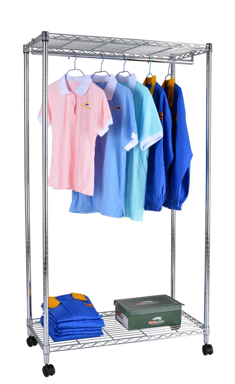 2 Layers Movable Shelf with Heavy Caster