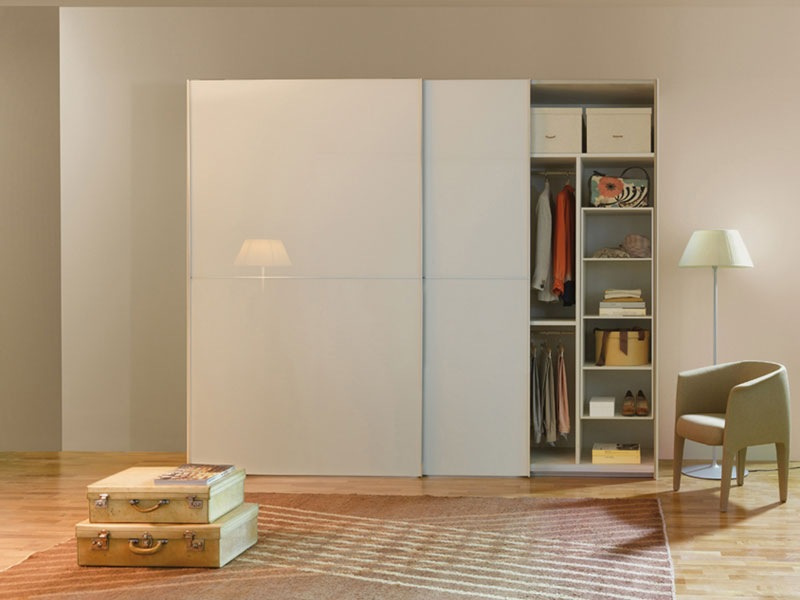 Fishional Wooden Bedroom Furniture Sliding 2 Door Wardrobe with Mirror
