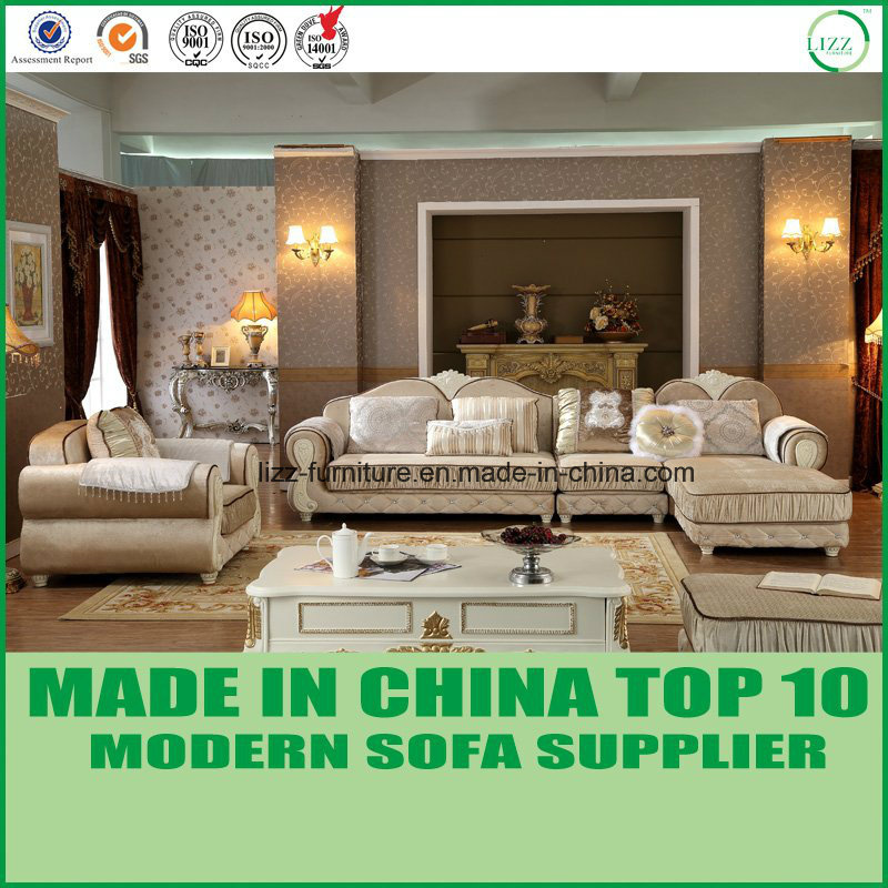 Classic Loveseats Living Room Fabric Corner Sofa with Wooden Frame