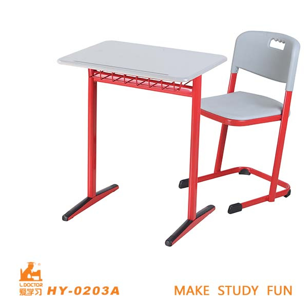 Wood Plastic School Furniture Set with Metal Steel Tube