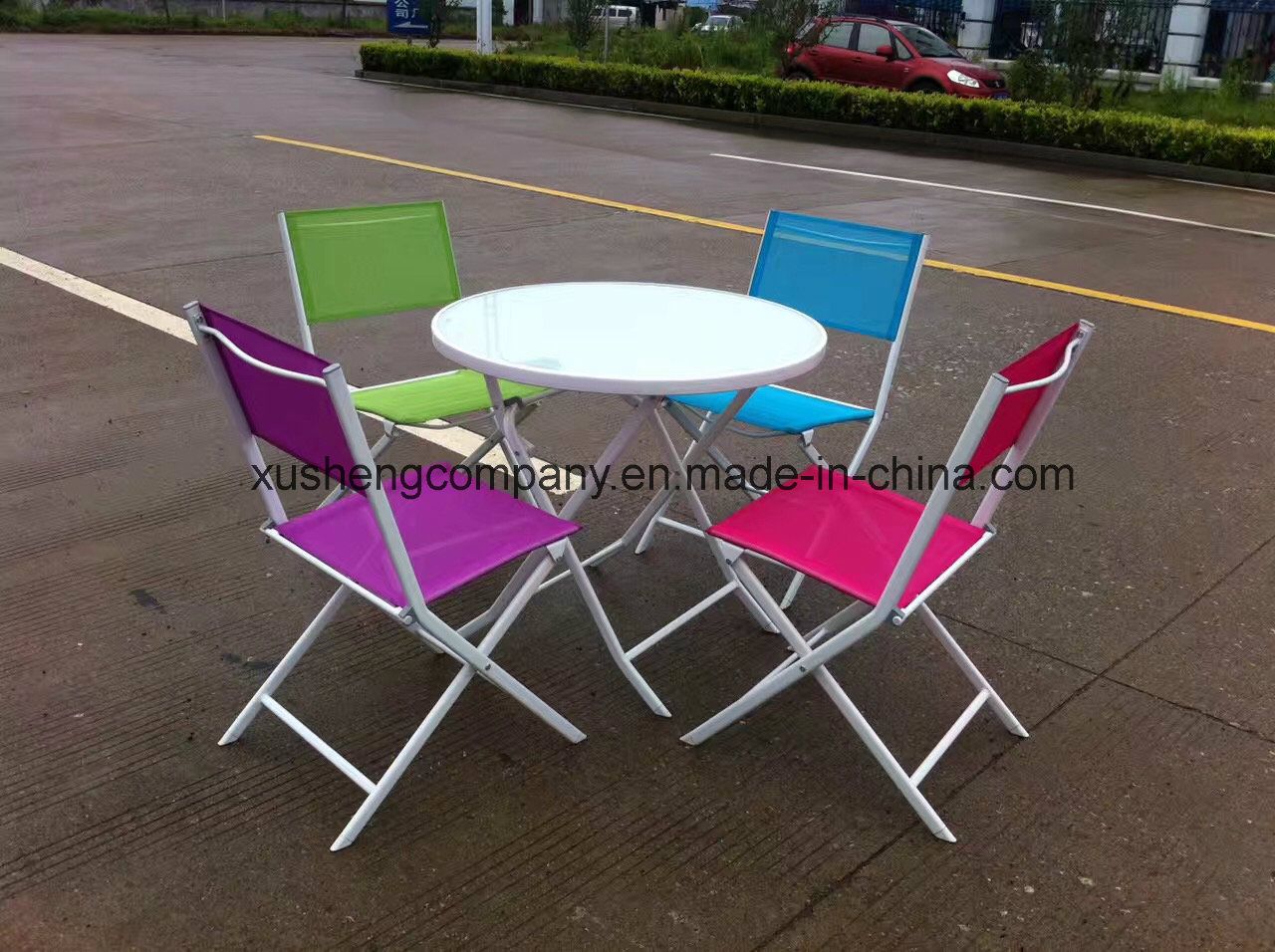 Foldable Round Table Ring and Textilene Chair