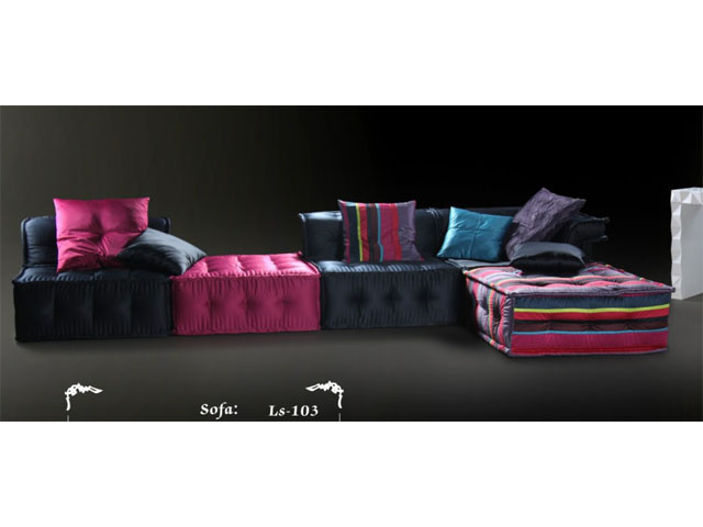 2016 New Collection Sofa New Style Sofa Design Ls-103D+a+B+a+D+B+D Fabric Living Room Sofas Hotel Sofa Furniture Hot Sales Sofa
