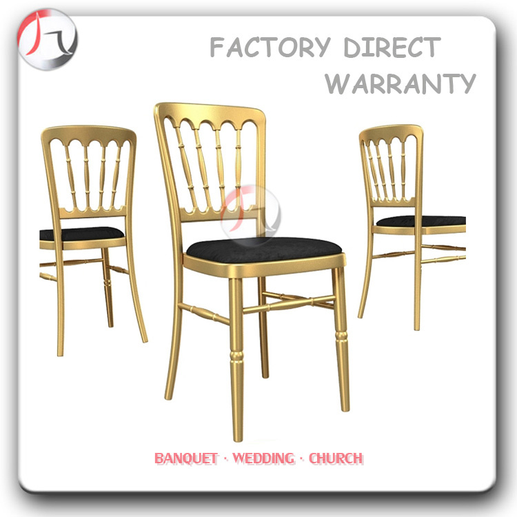 Golden Frame Black Fabric Cushion Ballroom Chairs (AT-164)