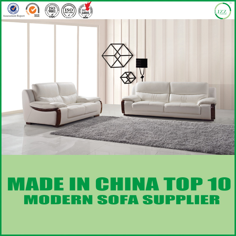 Modern Office Furniture Wooden Leather Sofa