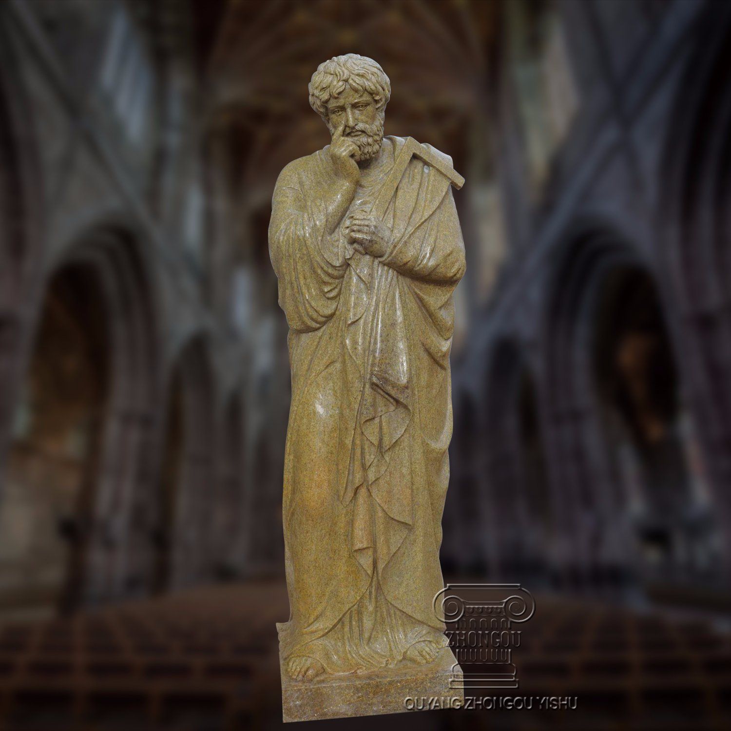 Marble Religious Statue Sculpture of St Matthew T-6920