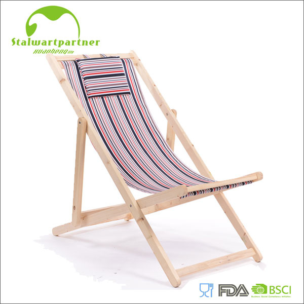 Outdoor Leisure Armres Folding Wooden Beach Chair