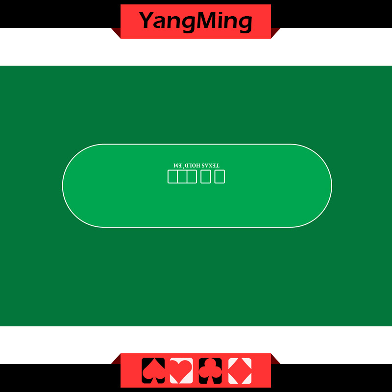 100% Polyester Fabric Standard Poker Table Layout Texas Holdem Poker Oval Table Layout- Green Color Ym-Dz03G