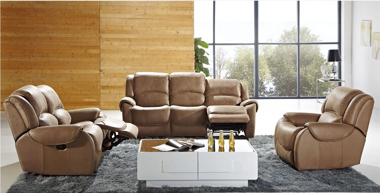 Home Furniture Genuine Leather Sofa Recliner 1+2+3 Sofa (HC330)