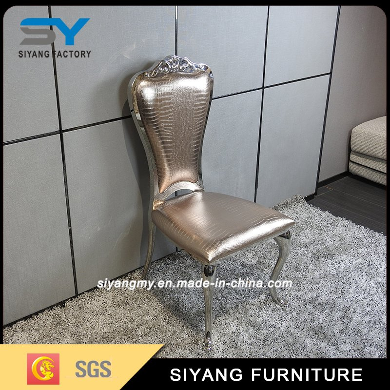 Restaurant Metal Tiffany Chair Genuine Leather Dining Chair Modern Design