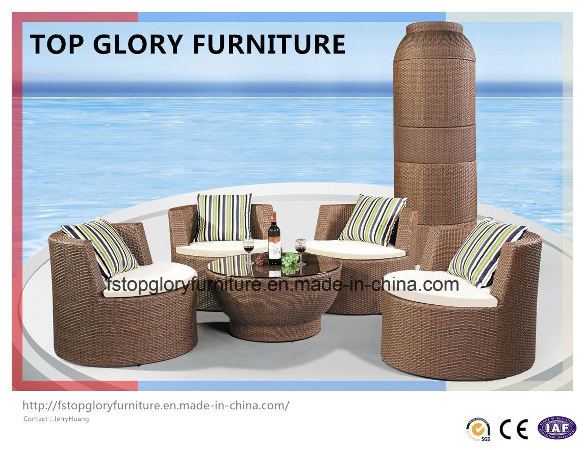 Aluminum Ootdoor Rattan Sofa Vase Set (TGBS-002)
