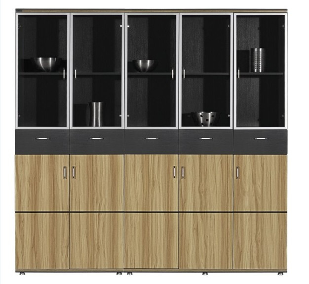 Modern Wooden Glass Door Filing Cabinet