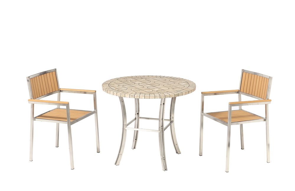 Stainless Steel Teak Wood Outdoor Chair
