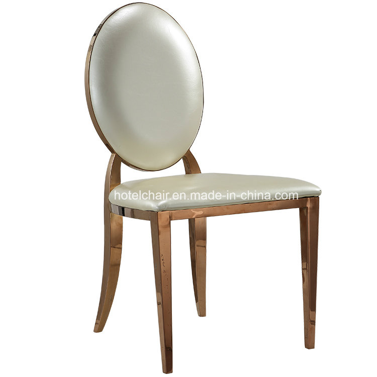 Round Back Hotel Dining Room Stainless Steel Wedding Chairs