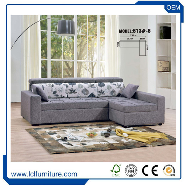 2017 Hot Sale Soft Sofa Bed in Chrome and Fabric to Finish for Living Room