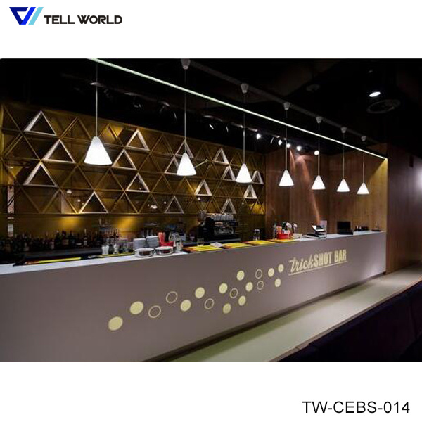 Modern Cafe Bar Furniture LED Decorated Bar Counter