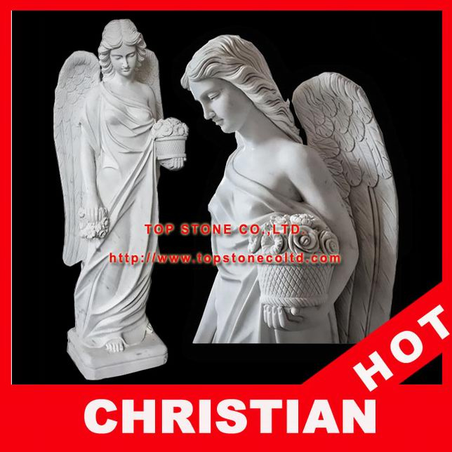 Hand Carved Angel Marble Sculpture Stone Carving for Garden