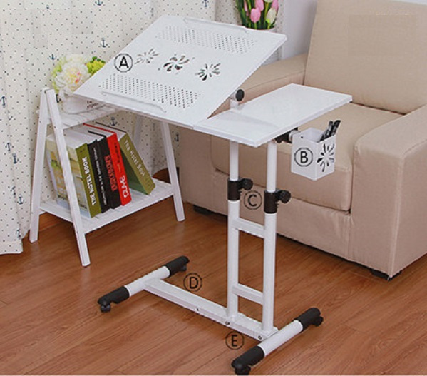 Computer Stand Laptop Desk Cart with Pen Holder and Fan