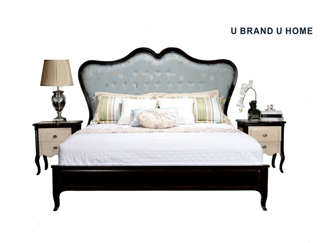Luxury Bed Solid Wood Deisgn for Home Furniture