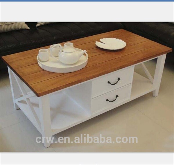 Wh-4105 Solid Wooden Tea Table with Drawers