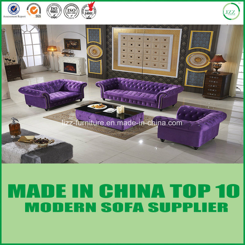 Chesterfield Style Modern Fabric Sofa with Wooden Frame
