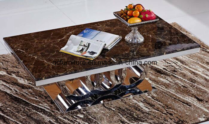 Modern Teapoy Design Marble Top Coffee Table for Dining Room