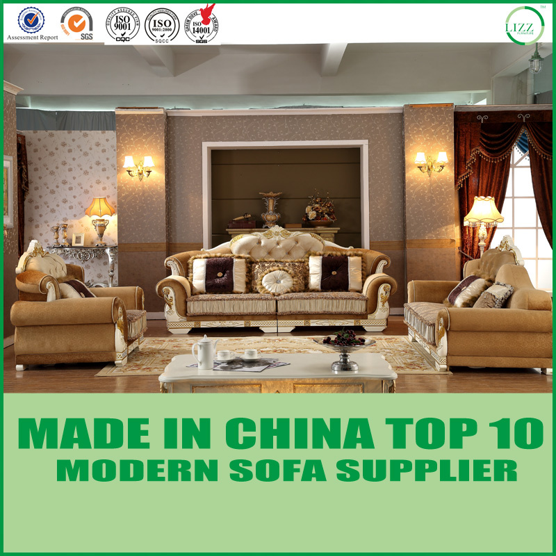 Wooden Living Room Furniture Fabric Sectional Sofa