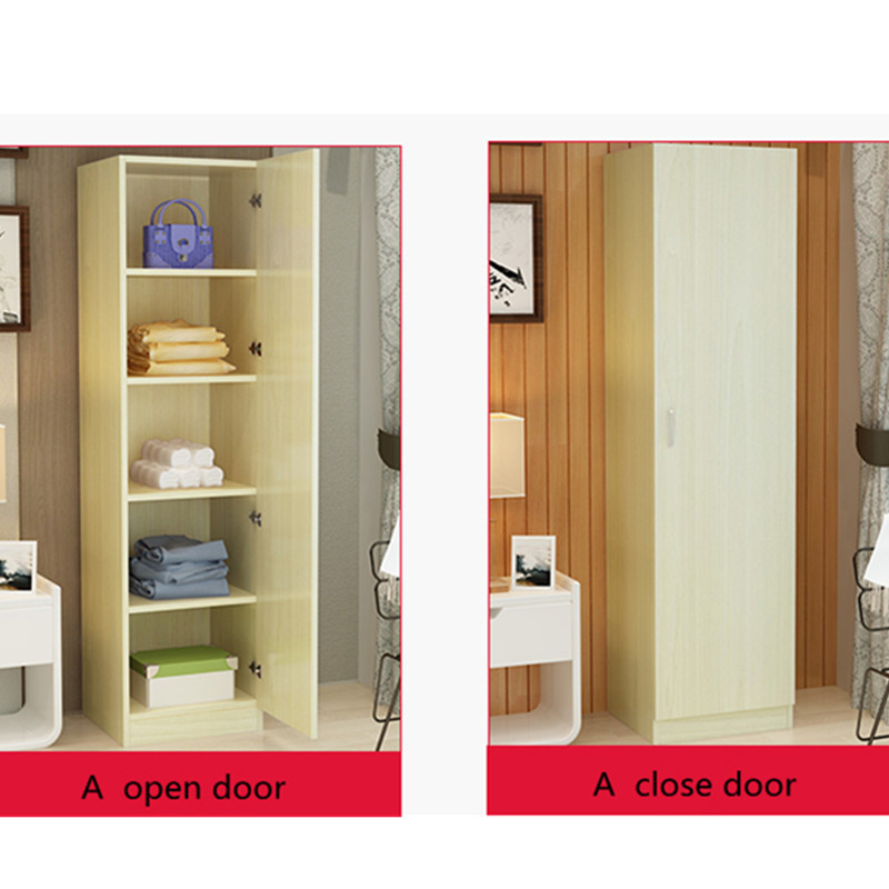 Simple White One Door Wooden Wardrobe