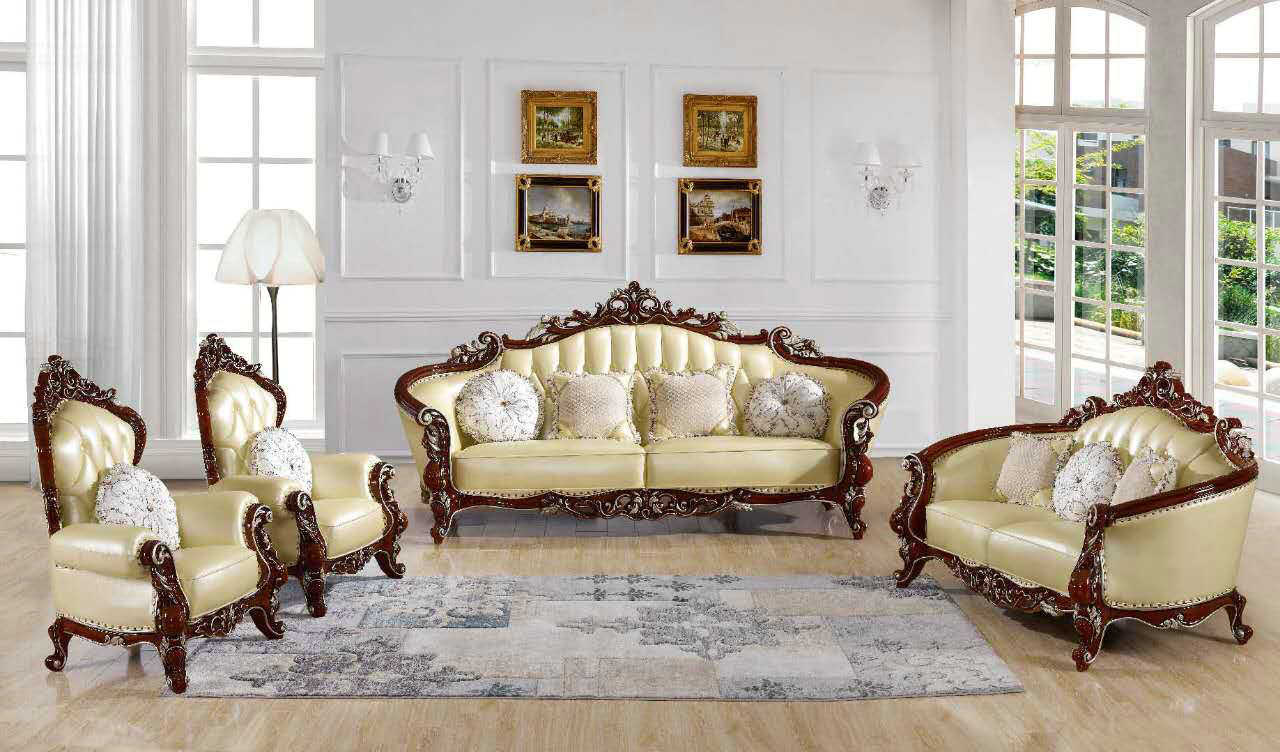 Antique Sofa, Leather Sofa, New Classic Sofa (B011)