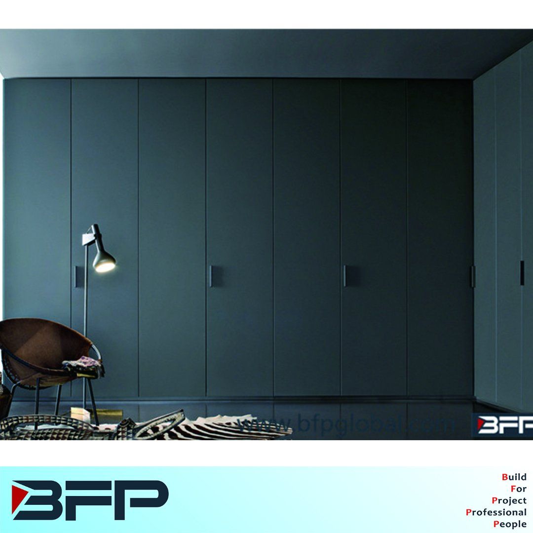 Elegant Grey Door Bedroom Set Wardrobe Cabinet