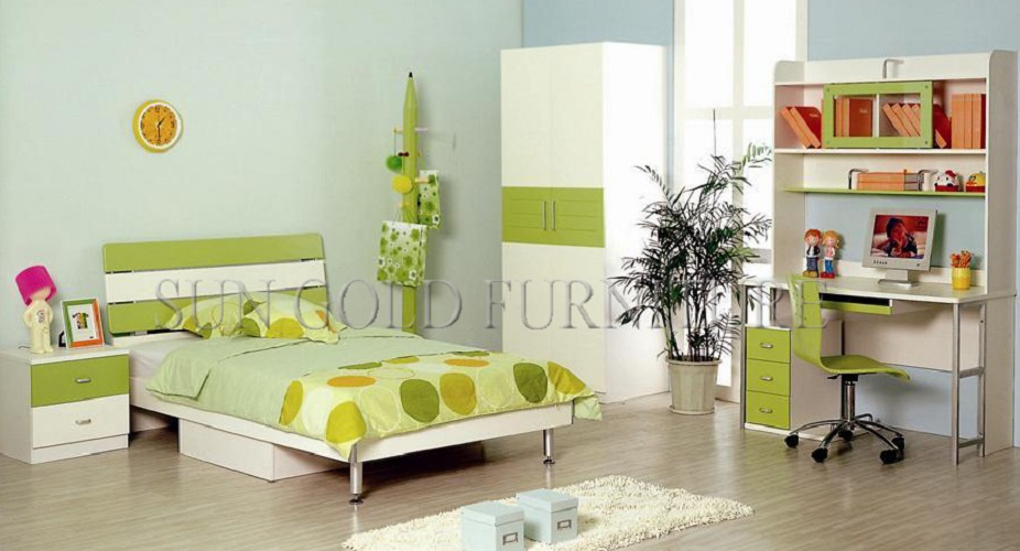 2017 Newest Hot Wooden Kids Cartoon Bedroom Furniture Set (SZ-BF085)