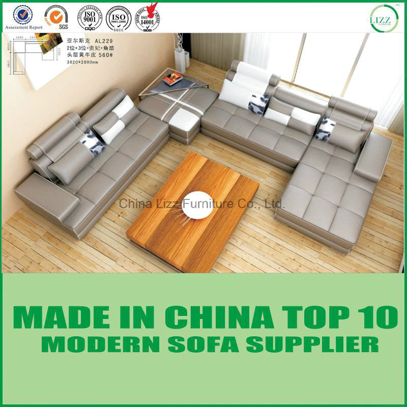 Best Selling L Shape Genuine Leather Leisure Sofa