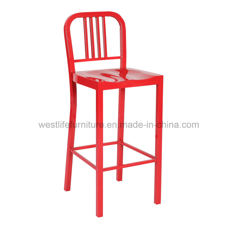 Classic Bistro Metal Navy Bar Stool