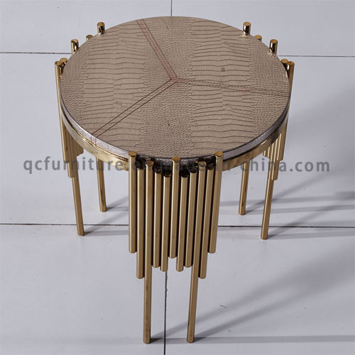 Round Simple Stainless Steel Coffee Table