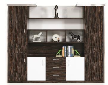 Veneer Bookcase 5 Doors Bookshelf Sideboard Cabinet Filing Cabinet