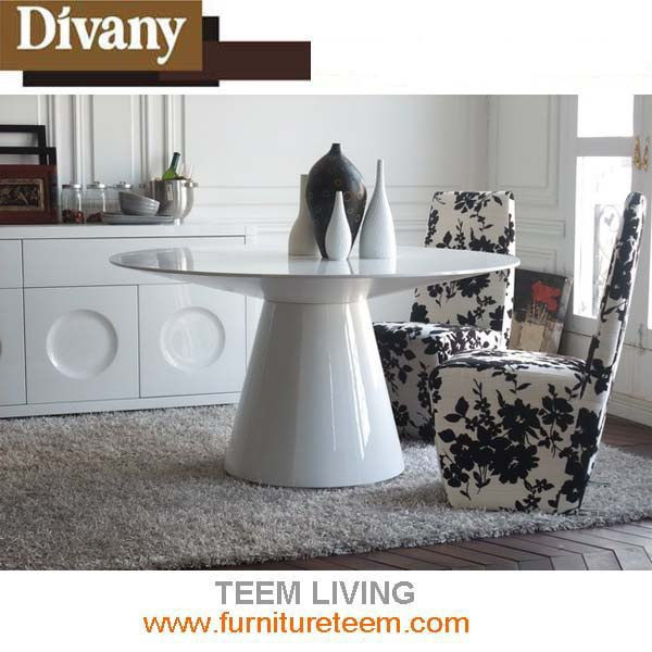 E-23 Modern Dining Room Furniture Hight Glossy Round Dining Table