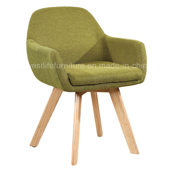 Fabric Upholstery Solid Wood Legs Occasional Chair