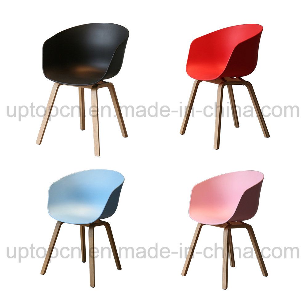 Wholesale Plastic Chair with Wooden Chair Base in Various Color (SP-UC518)