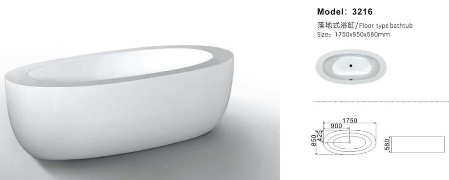 New Design Acrylic Best Bathtub
