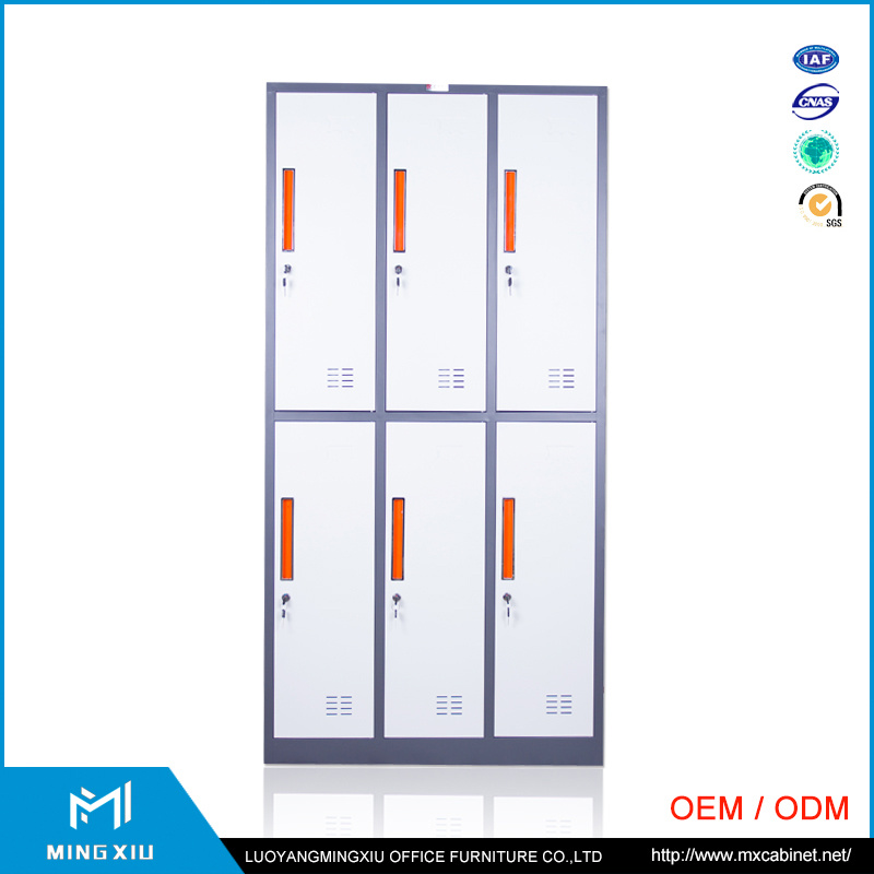 Luoyang Mingxiu High Quality Steel Locker Cabinet / 6 Compartment Locker