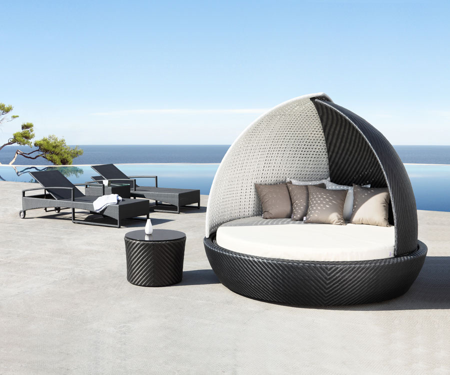 Sail Bed Rattan Sun Loungers