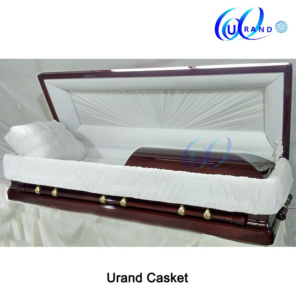 American Local Style Chinese Made Poplar Velvet Coffin and Casket