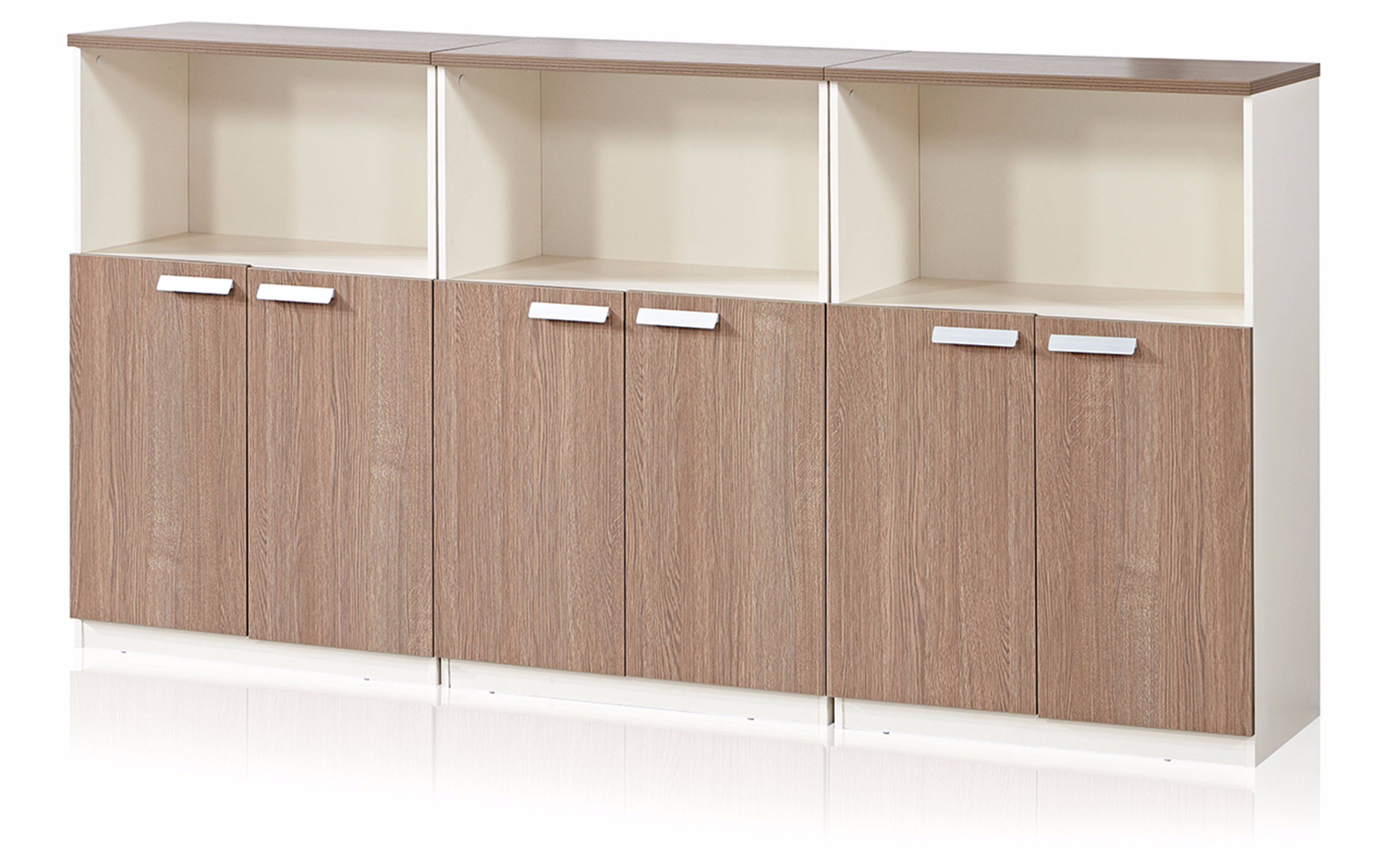 Cleanable Melamine 6 Doors Cupboard Bookcase Bookshelf Wine Cabinet