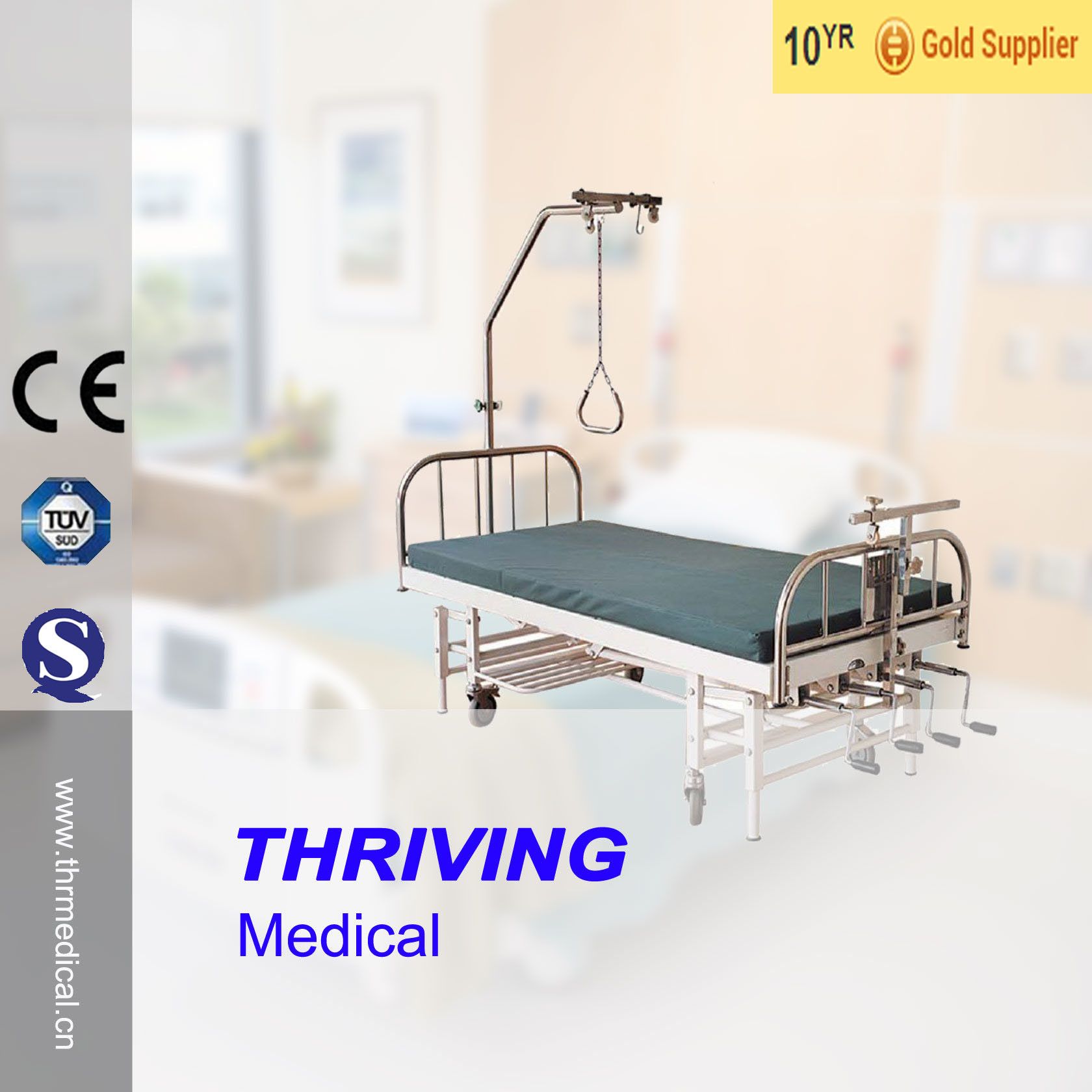 Thr-Otb03 Stainless-Steel 4-Crank Orthopedics Traction Bed