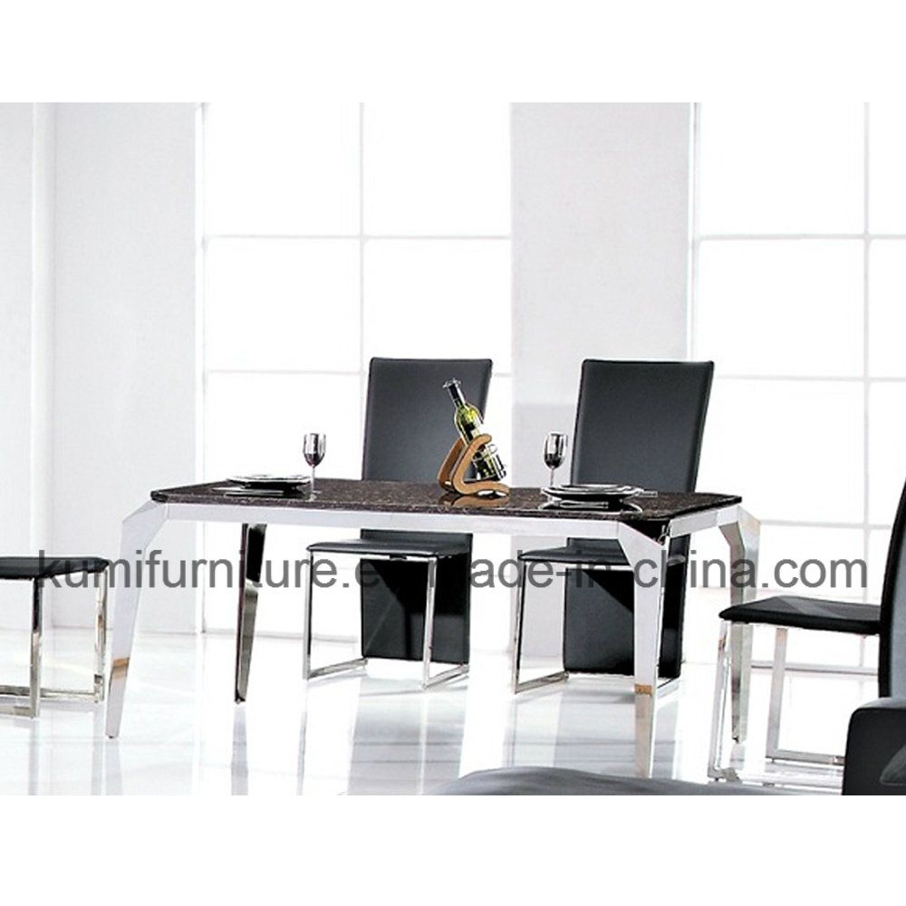 Marble Dinner Table Top for Stainless Steel Leg