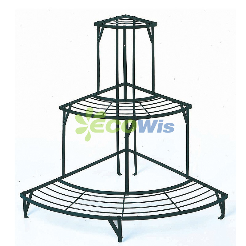 3-Tier Metal Corner Flower Shelf
