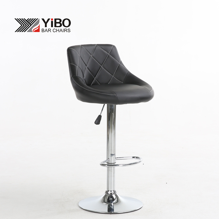 Popular PU UK Fireproof Adjustable Chromed Bar Stool