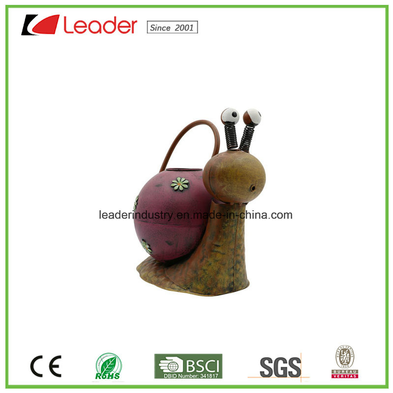 Metal Lovely Snail Watering Can Figurine for Home and Garden Ornaments